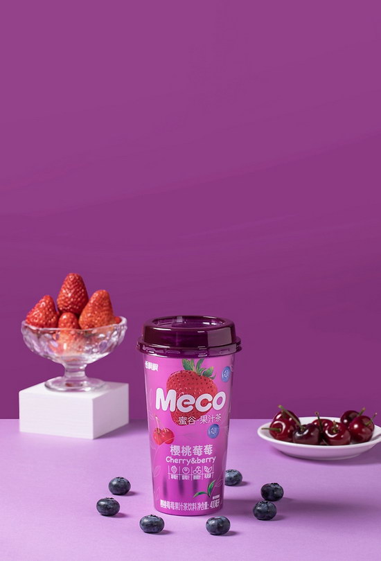 爆款系列再添新品 Meco“樱桃莓莓”果汁茶4月1