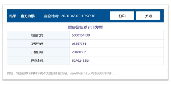 图2 “国家税务总局全国增值税发票查询系统”查询结果(序号6)